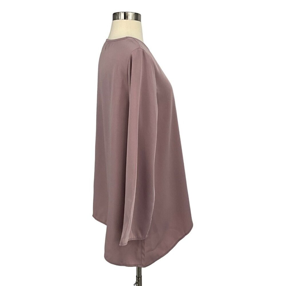 Veiled Collection Size S Tunic Top Dusty Pink Long Sleeve Basic 100% Polyester - Picture 7 of 12